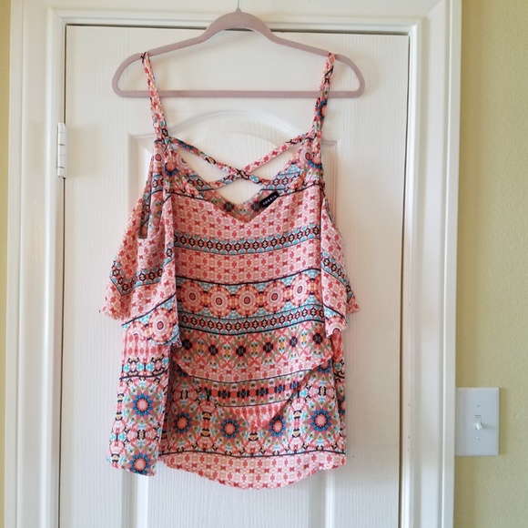 torrid Tops - Torrid | Pink Tribal Print Cami with Criss Cross